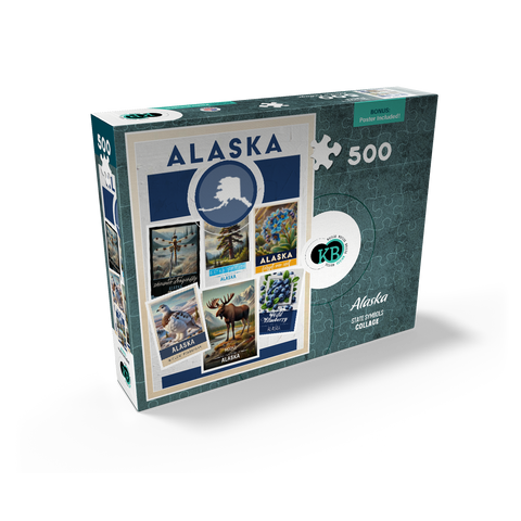 Collage: Alaska State Symbols 500 Jigsaw Puzzle box view2