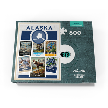 Collage: Alaska State Symbols 500 Jigsaw Puzzle box view3