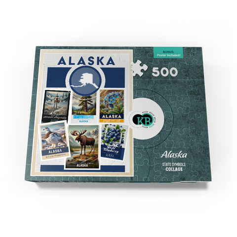 Collage: Alaska State Symbols 500 Jigsaw Puzzle box view3