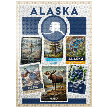 puzzleplate Collage: Alaska State Symbols 500 Jigsaw Puzzle
