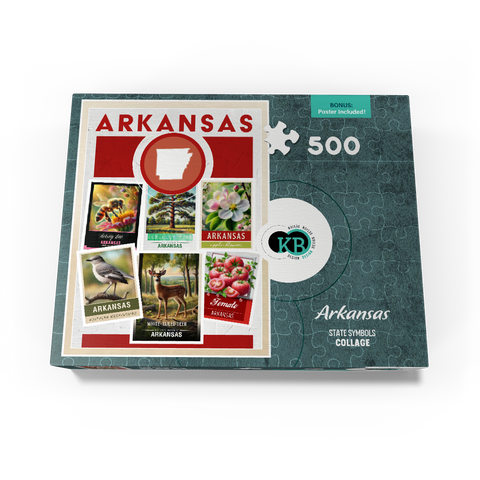 Collage: Arkansas State Symbols 500 Jigsaw Puzzle box view3