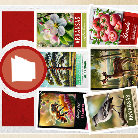 Collage: Arkansas State Symbols 500 Jigsaw Puzzle 3D Modell