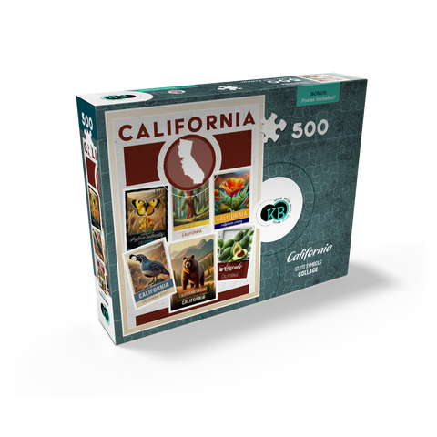Collage: California State Symbols 500 Jigsaw Puzzle box view2