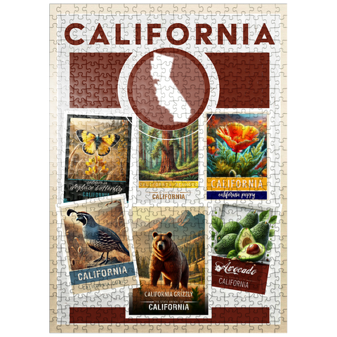 puzzleplate Collage: California State Symbols 500 Jigsaw Puzzle