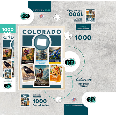 Collage: Colorado State Symbols 1000 Jigsaw Puzzle box 3D Modell