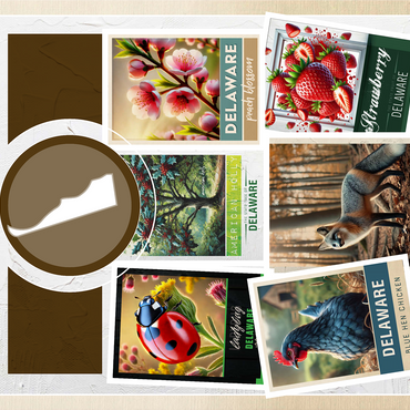 Collage: Delaware State Symbols 1000 Jigsaw Puzzle 3D Modell