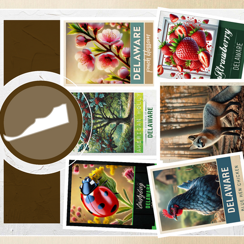 Collage: Delaware State Symbols 500 Jigsaw Puzzle 3D Modell