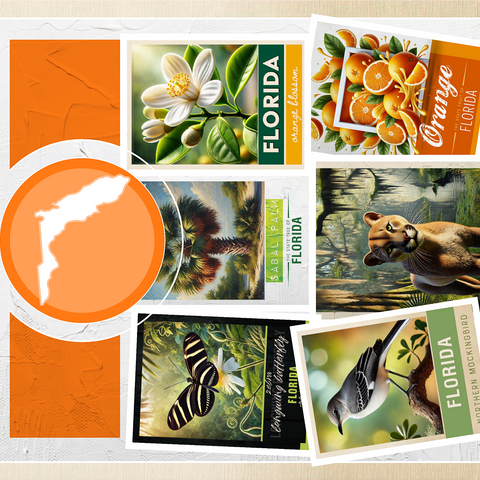 Collage: Florida State Symbols 1000 Jigsaw Puzzle 3D Modell