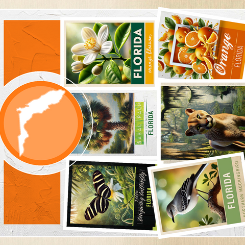 Collage: Florida State Symbols 500 Jigsaw Puzzle 3D Modell