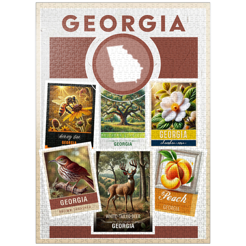 puzzleplate Collage: Georgia State Symbols 1000 Jigsaw Puzzle