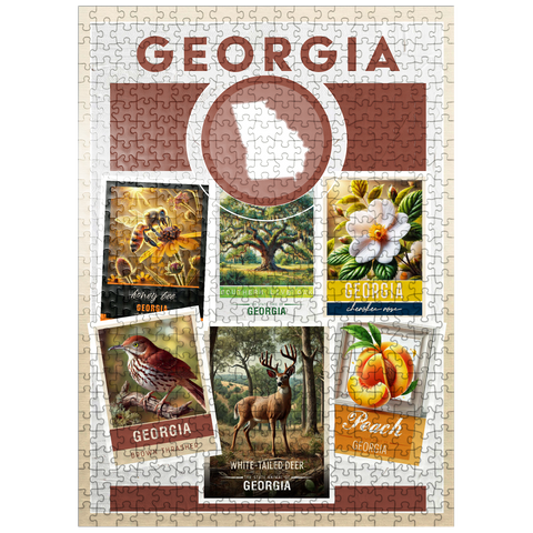 puzzleplate Collage: Georgia State Symbols 500 Jigsaw Puzzle