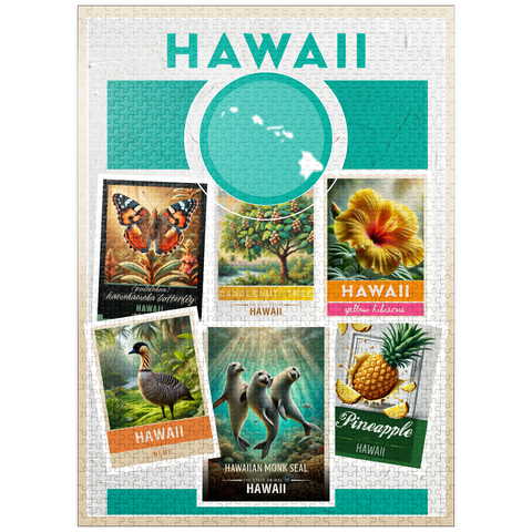 puzzleplate Collage: Hawaii State Symbols 1000 Jigsaw Puzzle
