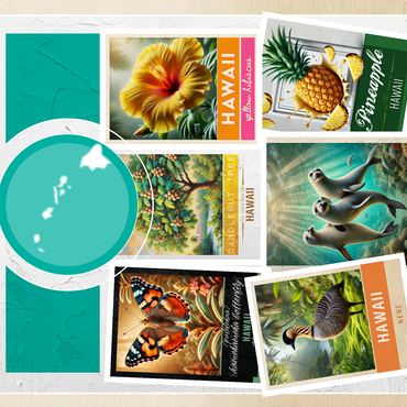 Collage: Hawaii State Symbols 500 Jigsaw Puzzle 3D Modell