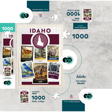 Collage: Idaho State Symbols 1000 Jigsaw Puzzle box 3D Modell