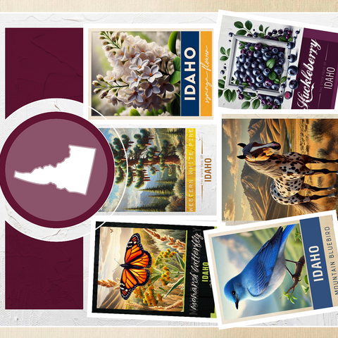 Collage: Idaho State Symbols 500 Jigsaw Puzzle 3D Modell