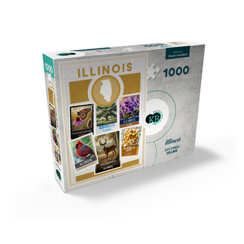 Collage: Illinois State Symbols 1000 Jigsaw Puzzle box view2