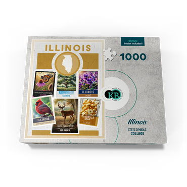 Collage: Illinois State Symbols 1000 Jigsaw Puzzle box view3