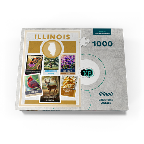 Collage: Illinois State Symbols 1000 Jigsaw Puzzle box view3