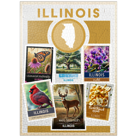 puzzleplate Collage: Illinois State Symbols 1000 Jigsaw Puzzle