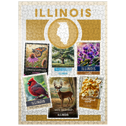 puzzleplate Collage: Illinois State Symbols 500 Jigsaw Puzzle