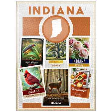 puzzleplate Collage: Indiana State Symbols 1000 Jigsaw Puzzle