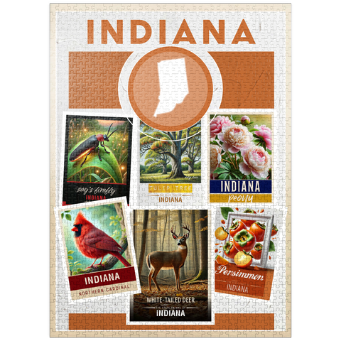 puzzleplate Collage: Indiana State Symbols 1000 Jigsaw Puzzle