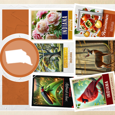 Collage: Indiana State Symbols 1000 Jigsaw Puzzle 3D Modell