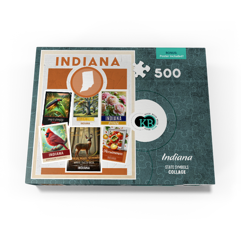 Collage: Indiana State Symbols 500 Jigsaw Puzzle box view3