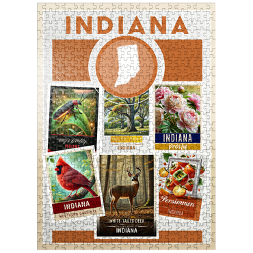 puzzleplate Collage: Indiana State Symbols 500 Jigsaw Puzzle