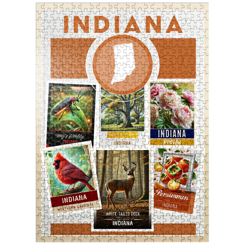 puzzleplate Collage: Indiana State Symbols 500 Jigsaw Puzzle