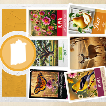 Collage: Iowa State Symbols 1000 Jigsaw Puzzle 3D Modell