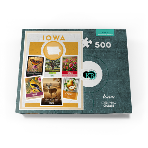 Collage: Iowa State Symbols 500 Jigsaw Puzzle box view3