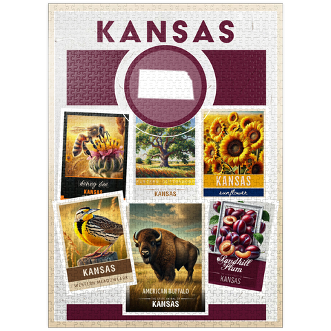 puzzleplate Collage: Kansas State Symbols 1000 Jigsaw Puzzle