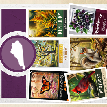 Collage: Kentucky State Symbols 500 Jigsaw Puzzle 3D Modell