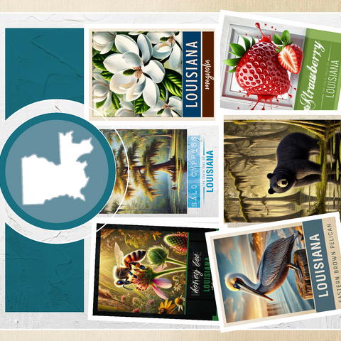 Collage: Louisiana State Symbols 500 Jigsaw Puzzle 3D Modell