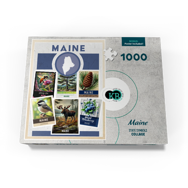 Collage: Maine State Symbols 1000 Jigsaw Puzzle box view3