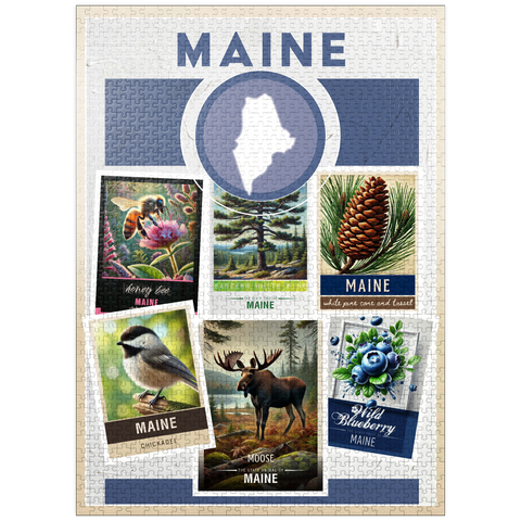 puzzleplate Collage: Maine State Symbols 1000 Jigsaw Puzzle