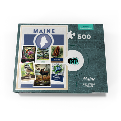 Collage: Maine State Symbols 500 Jigsaw Puzzle box view3