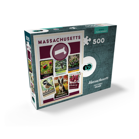 Collage: Massachusetts State Symbols 500 Jigsaw Puzzle box view2
