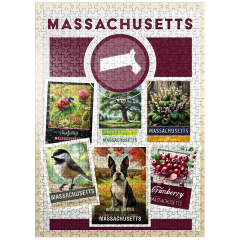 puzzleplate Collage: Massachusetts State Symbols 500 Jigsaw Puzzle