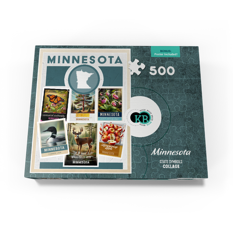 Collage: Minnesota State Symbols 500 Jigsaw Puzzle box view3