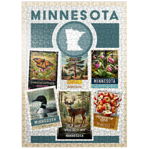 puzzleplate Collage: Minnesota State Symbols 500 Jigsaw Puzzle