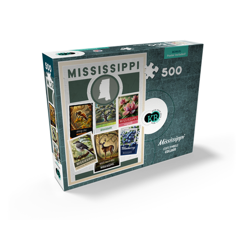 Collage: Mississippi State Symbols 500 Jigsaw Puzzle box view2