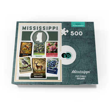 Collage: Mississippi State Symbols 500 Jigsaw Puzzle box view3