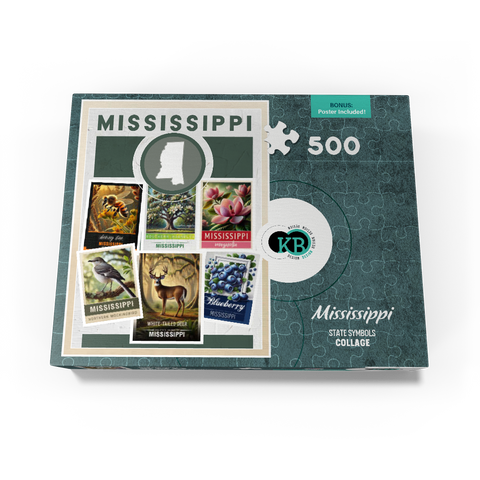 Collage: Mississippi State Symbols 500 Jigsaw Puzzle box view3