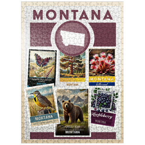 puzzleplate Collage: Montana State Symbols 500 Jigsaw Puzzle