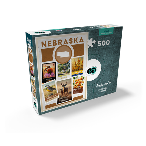 Collage: Nebraska State Symbols 500 Jigsaw Puzzle box view2