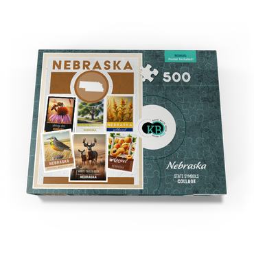 Collage: Nebraska State Symbols 500 Jigsaw Puzzle box view3