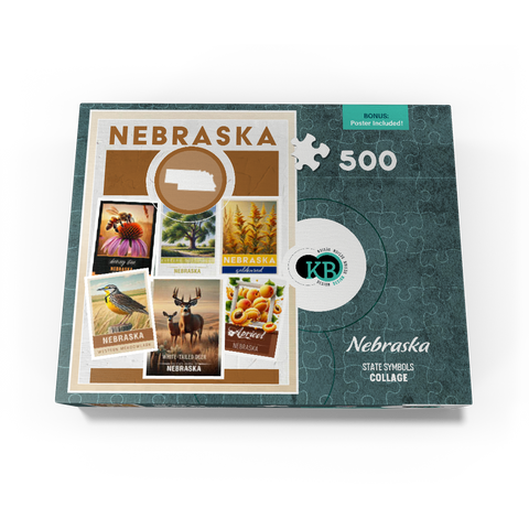 Collage: Nebraska State Symbols 500 Jigsaw Puzzle box view3