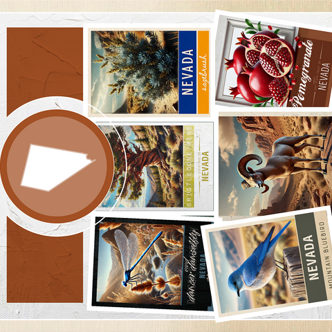 Collage: Nevada State Symbols 1000 Jigsaw Puzzle 3D Modell